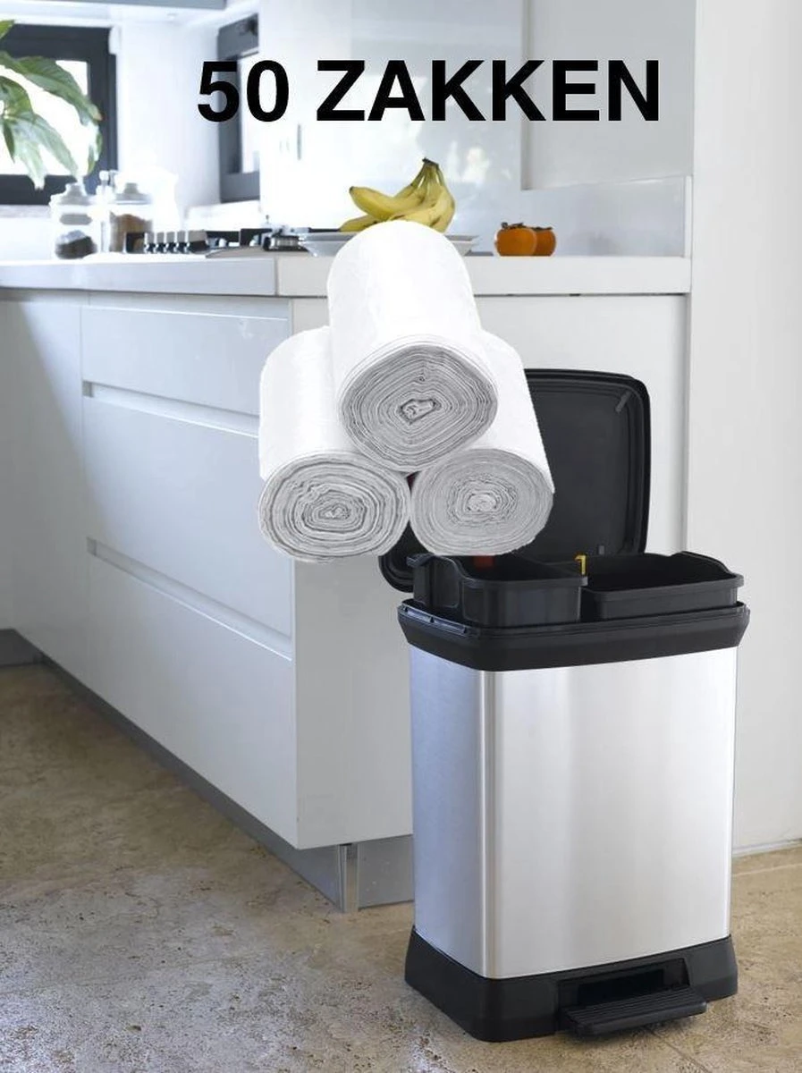 Merkloos Vuilniszakken 50 X 3 Liter | Klein, Doorzichtig Plastic | 27 X 30 Cm | Kleine Pedaalemmer Restafval Afval Zakjes 1 Merkloos Vuilniszakken 50 X 3 Liter | Klein, Doorzichtig Plastic | 27 X 30 Cm | Kleine Pedaalemmer Restafval Afval Zakjes