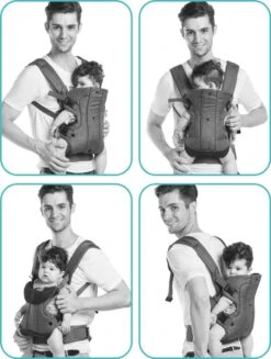 Fillikid Baby Draagzak 4 In 1 Ergonomisch - Buikdrager - Rugdrager - Multifunctioneel - Grijs -Baby Care Verkoop 907x1200 1