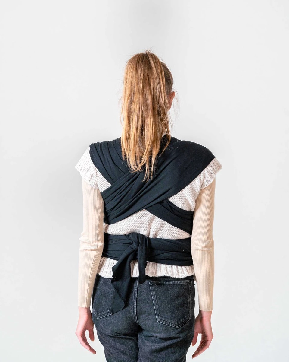 ByKay - Draagdoek - Rekbaar - Black - Maat M - Organic Katoen - Stretchy Wrap Deluxe - 3 Jaar - Buik - Heup 2 ByKay - Draagdoek - Rekbaar - Black - Maat M - Organic Katoen - Stretchy Wrap Deluxe - 3 Jaar - Buik - Heup - Image 2