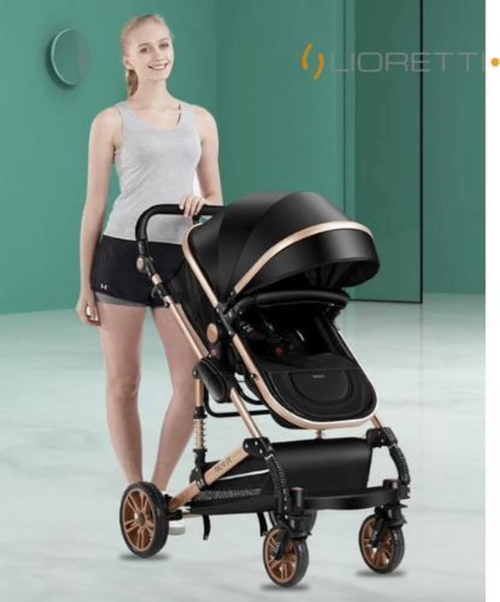 Merkloos Lioretti® Luxe Baby Buggy 3 In 1 | Baby Wagen | Kinderwagen Met Stoel En Wieg | Inklapbaar | Hoge Kwaliteit | Combi | Zwart 12 Merkloos Lioretti® Luxe Baby Buggy 3 In 1 | Baby Wagen | Kinderwagen Met Stoel En Wieg | Inklapbaar | Hoge Kwaliteit | Combi | Zwart - Image 12